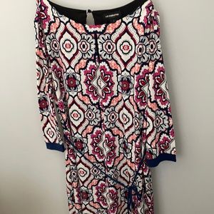 Liz Claiborne Patterned Dress with Keyholes Sz. L